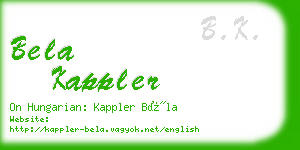 bela kappler business card